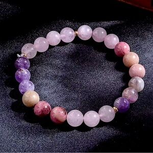 🆕New Manifesting Love Gemstone Bracelet made w/Rose Quartz, Rhodonite & Amethyst